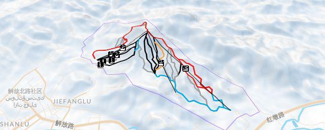 Piste map of the resort 将军山滑雪场