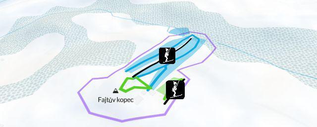 Piste map of the resort Fajtův kopec