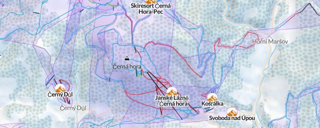 Piste map of the resort Janské Lázně - Černá hora