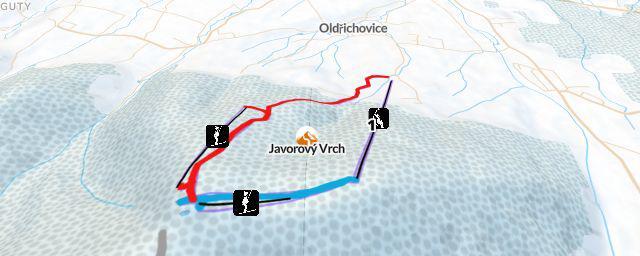 Piste map of the resort Javorový Vrch