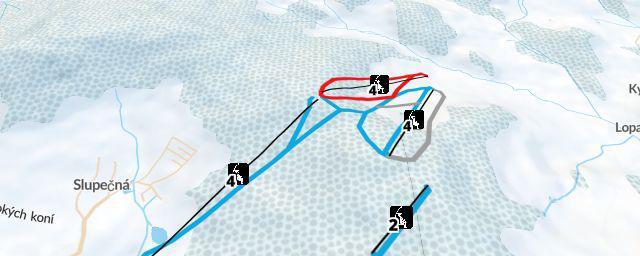 Piste map of the resort Skiareál Lipno