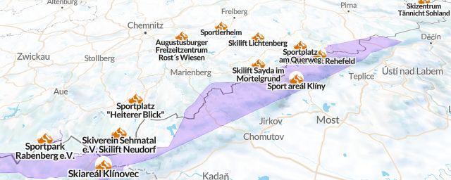 Piste map of the resort Skiareál Klínovec