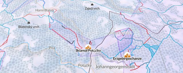 Piste map of the resort Skiareál Potůčky