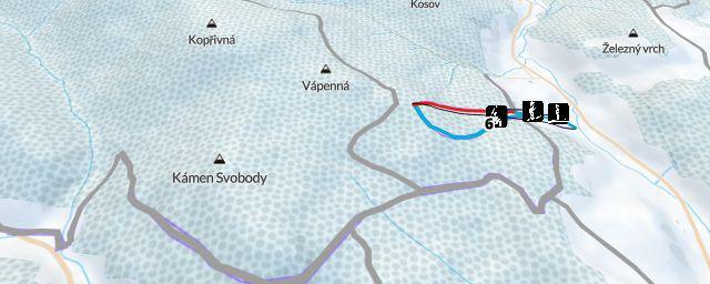 Piste map of the resort Kopřivná