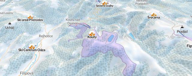Piste map of the resort Kouty