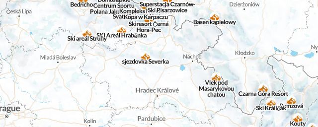 Piste map of the region Královéhradecký