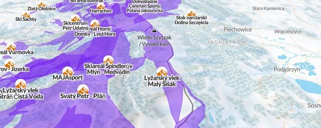 Piste map of the resort Lyžařský vlek Malý Šišák