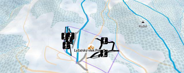 Piste map of the resort Lyžařský vlek Popelka