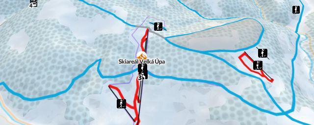 Piste map of the resort Skiareál Velká Úpa