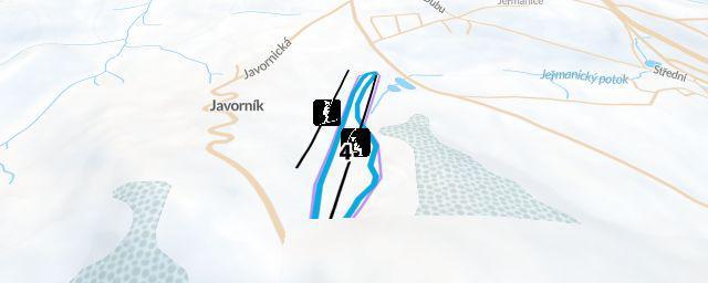 Piste map of the resort Areál Obří sud
