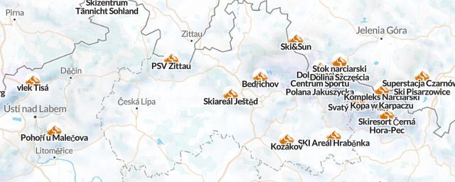 Piste map of the region Liberecký