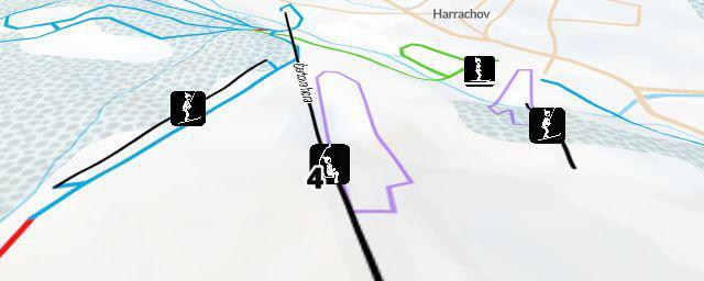 Piste map of the resort Skokanské můstky 185, 125