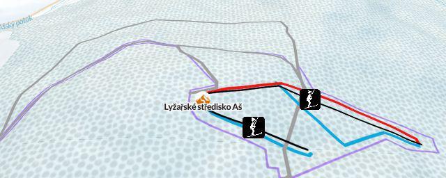 Piste map of the resort Lyžařské středisko Aš