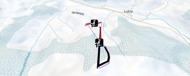 Piste map of the resort Lyžařský areál Lužná