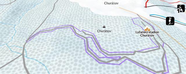 Piste map of the resort Lyžařský stadion Churáňov
