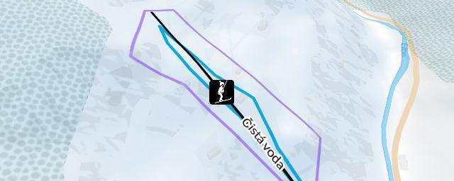 Piste map of the resort Lyžařský vlek Stráň Čistá Voda