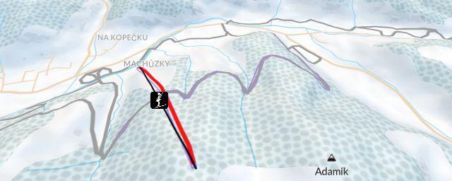 Piste map of the resort Machůzky