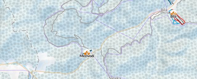 Piste map of the resort Mezivodí