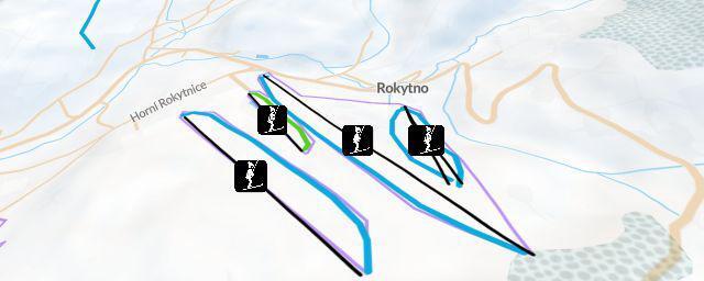 Piste map of the resort Modrá hvězda - Bahýnka