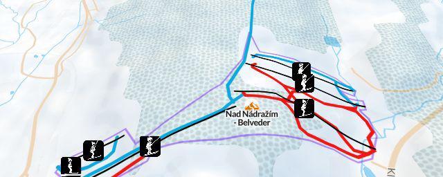Piste map of the resort Nad Nádražím - Belveder
