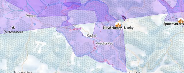 Piste map of the resort Nové Hamry - U řeky