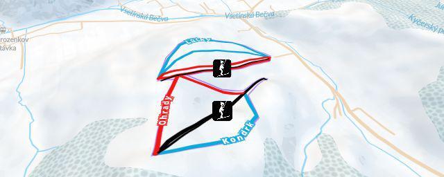 Piste map of the resort Nový Hrozenkov - Vranča