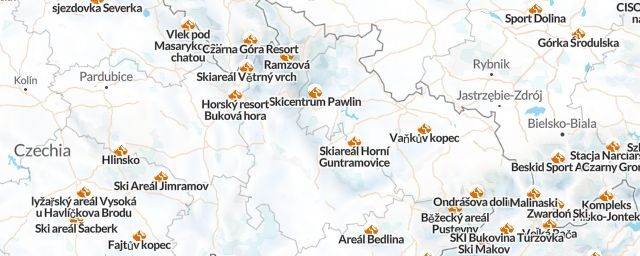 Piste map of the region Olomoucký