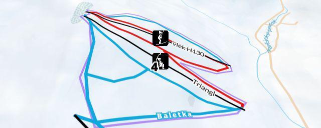 Piste map of the resort Skiareál Kunčice