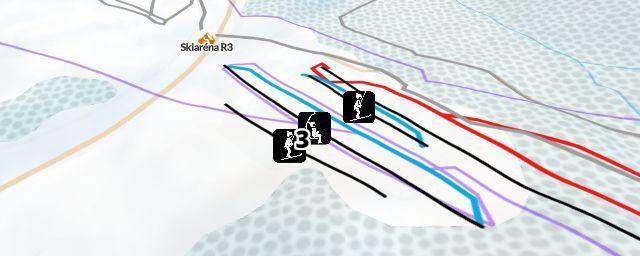 Piste map of the resort Skiaréna R3