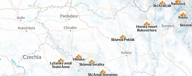 Piste map of the region Pardubický
