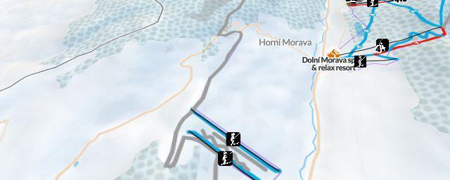 Piste map of the resort Skiareál Větrný vrch