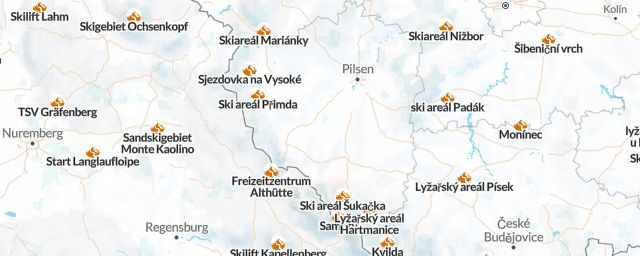 Piste map of the region Plzeňský