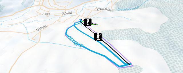 Piste map of the resort Samoty