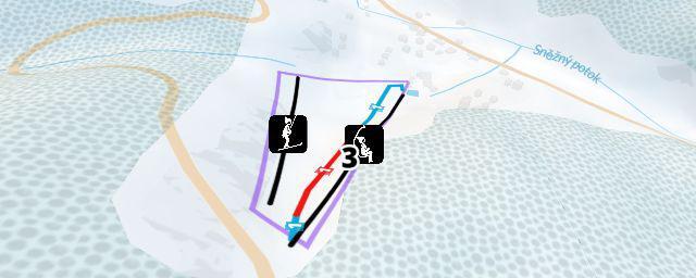 Piste map of the resort Prkenný Důl - Bret