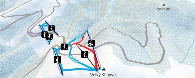 Piste map of the resort Severní svahy