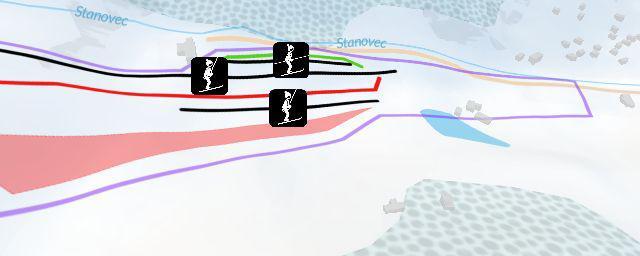 Piste map of the resort Ski areál Opálená