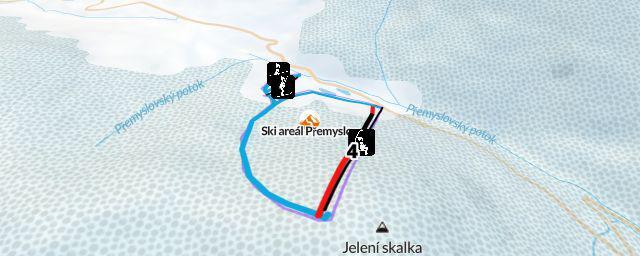Piste map of the resort Ski areál Přemyslov