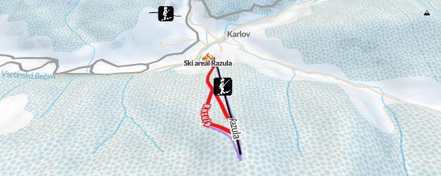 Piste map of the resort Ski areál Razula