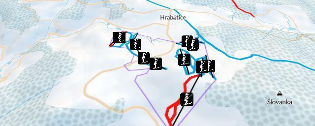Piste map of the resort Ski areál Severák - Hrabětice