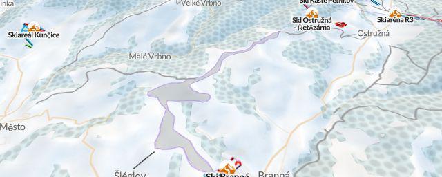 Piste map of the resort Ski Branná