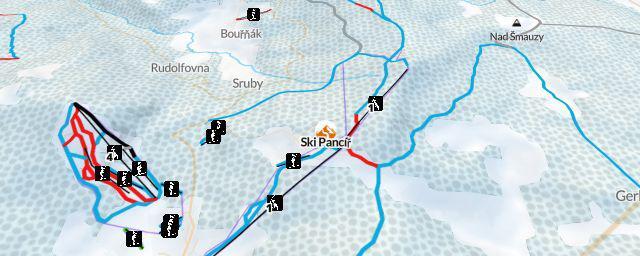 Piste map of the resort Ski Pancíř