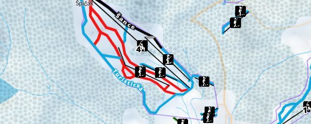 Piste map of the resort Ski&Bike Špičák