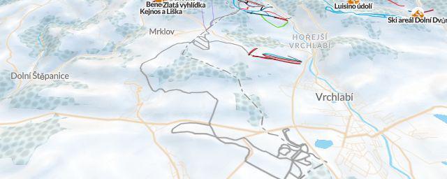 Piste map of the resort Skiareál Kněžický vrch