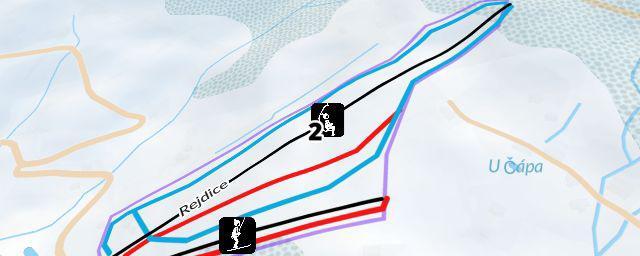 Piste map of the resort Skiareál Rejdice