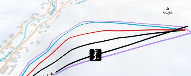 Piste map of the resort Skiareál Špička