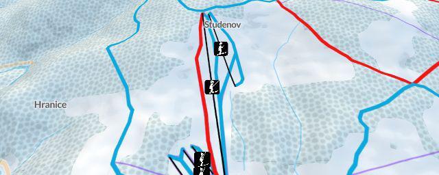 Piste map of the resort Skiareál Studenov