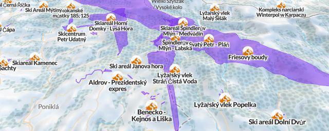 Piste map of the resort Špindlerův Mlýn - Labská