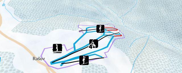 Piste map of the resort Sport areál Klíny