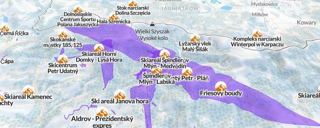 Piste map of the resort Svatý Petr - Pláň