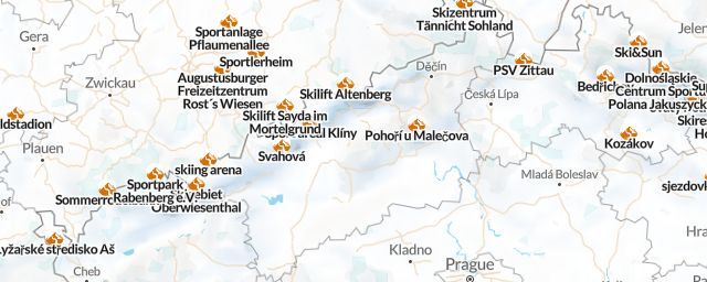 Piste map of the region Ústecký